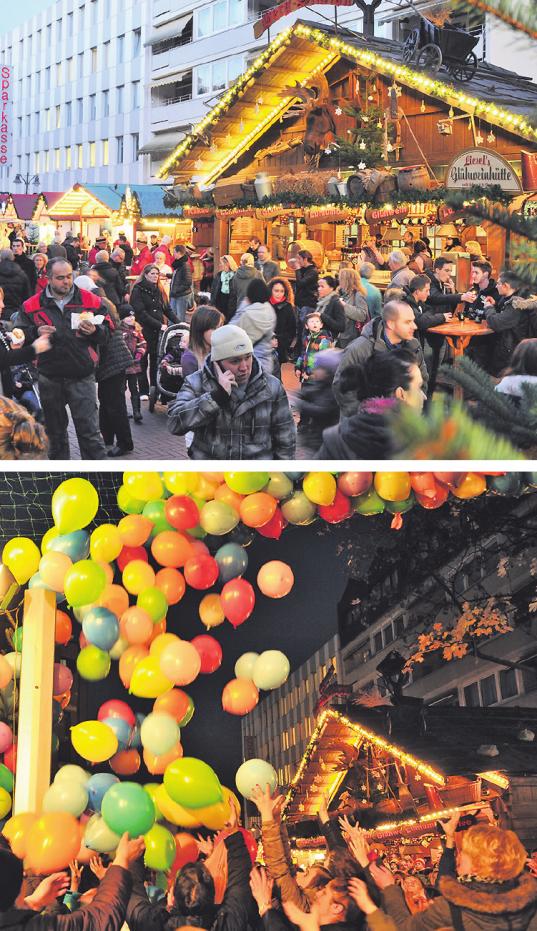 Viel mehr als 99 Luftballons schweben zu Beginn mit Überraschungen darin auf das Publikum nieder Fotos: Aktionsgemeinschaft Opladen Viel mehr als 99 Luftballons schweben zu Beginn mit Überraschungen darin auf das Publikum nieder Fotos: Aktionsgemeinschaft Opladen