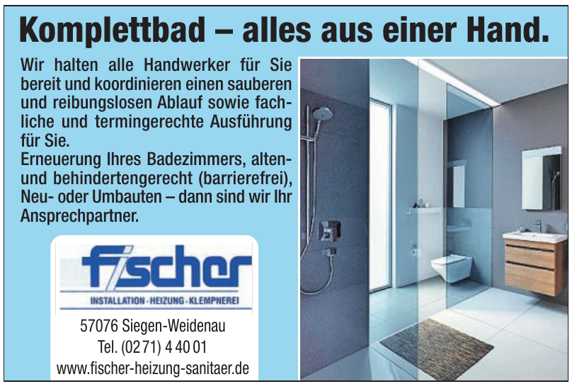 Fischer Installation - Heizungsbau - Klempnerei GmbH & Co. KG Fischer Installation - Heizungsbau - Klempnerei GmbH & Co. KG
