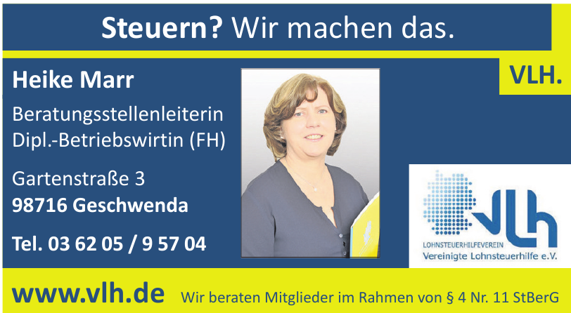 VLH Heike Marr Beratungsstellenleiterin VLH Heike Marr Beratungsstellenleiterin