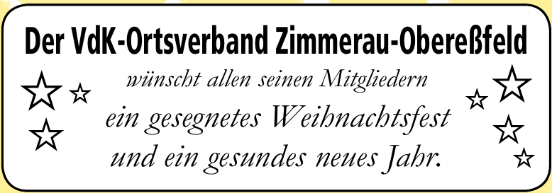Der VdK-Ortsverband Zimmerau-Obereßfeld Der VdK-Ortsverband Zimmerau-Obereßfeld