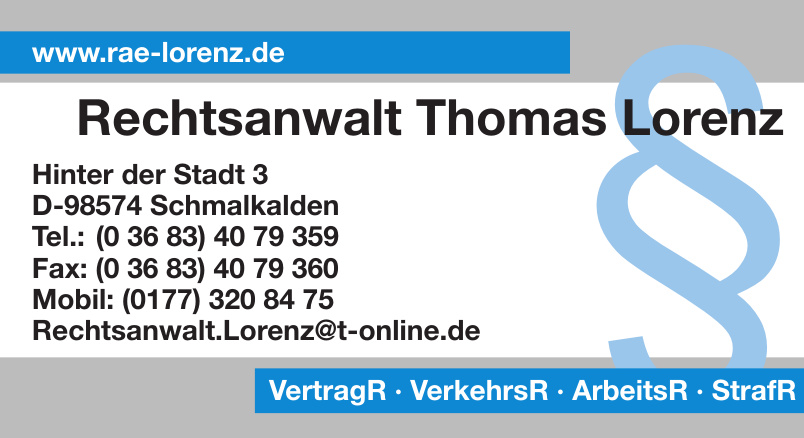Rechtsanwalt Thomas Lorenz Rechtsanwalt Thomas Lorenz