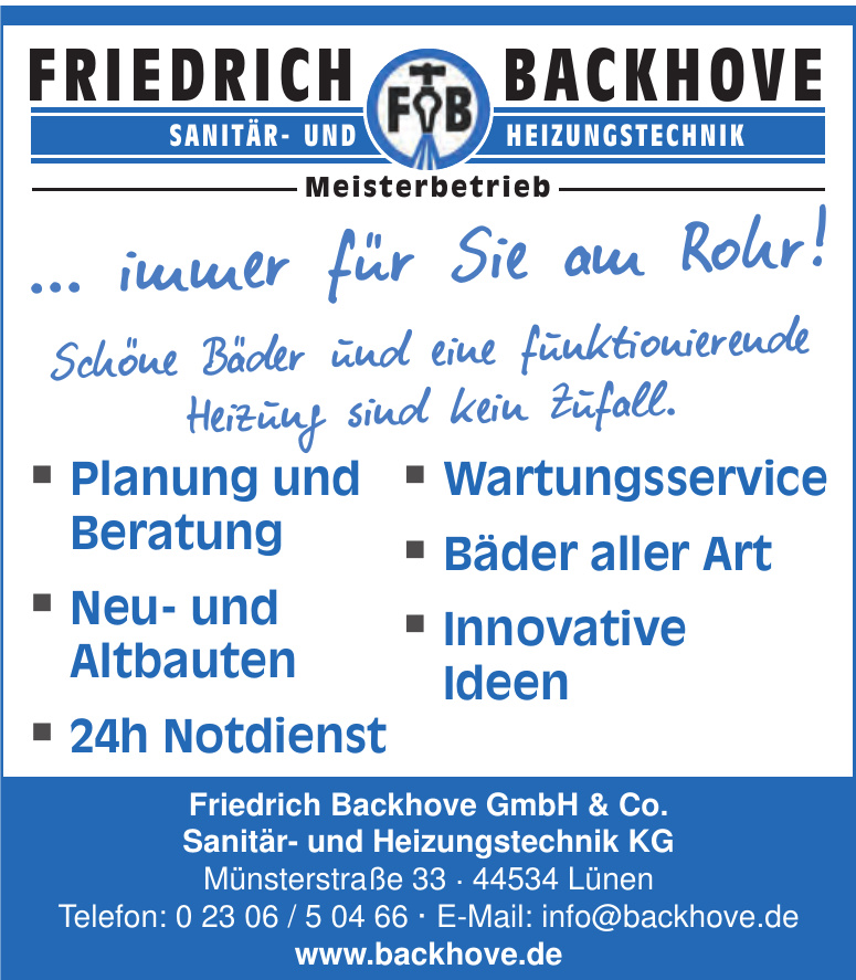 Friedrich Backhove GmbH & Co. Sanitär- und Heizungstechnik KG