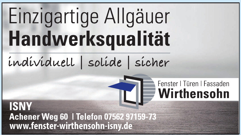 Fenster, Türen, Fassaden Wirthensohn Fenster, Türen, Fassaden Wirthensohn