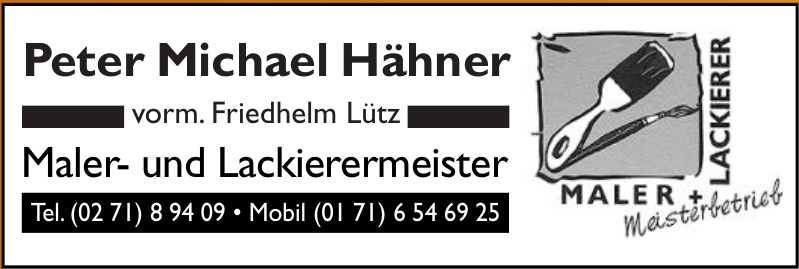Peter Michael Hähner Maler- und Lackierermeister Peter Michael Hähner Maler- und Lackierermeister