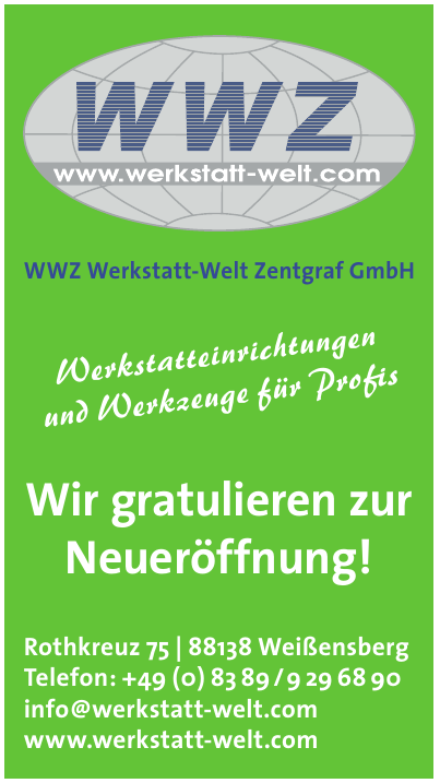 WWZ Werkstatt-Welt Zentgraf GmbH WWZ Werkstatt-Welt Zentgraf GmbH