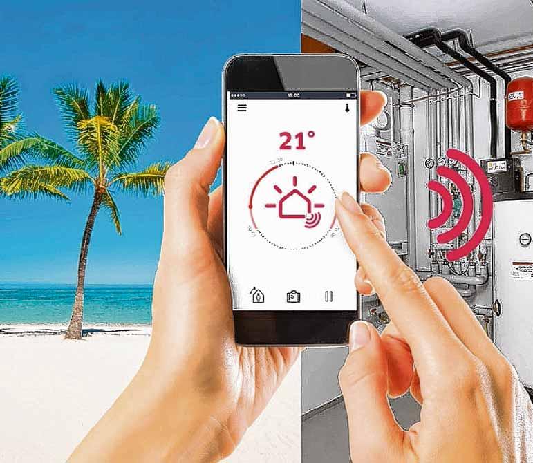 txn. Weniger Energieverbrauch, mehr Komfort: Die Heizungssteuerung ist dank Digitalisierung heute bequem von unterwegs aus möglich. Das funktioniert entfernungsunabhängig sogar aus dem Urlaub. Foto: ZVSHK/txn txn. Weniger Energieverbrauch, mehr Komfort: Die Heizungssteuerung ist dank Digitalisierung heute bequem von unterwegs aus möglich. Das funktioniert entfernungsunabhängig sogar aus dem Urlaub. Foto: ZVSHK/txn