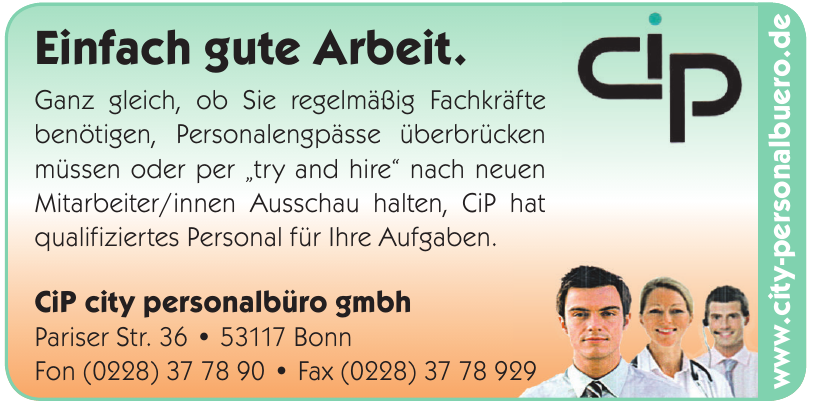 CiP City Personalbüro GmbH CiP City Personalbüro GmbH