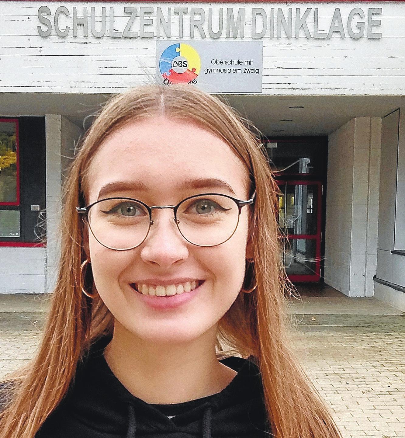 Gymnasiastin und Schulsprecherin: Violetta Frellich lobt die kurzen Wege zur Oberschule Dinklage mit gymnasialem Zweig.
