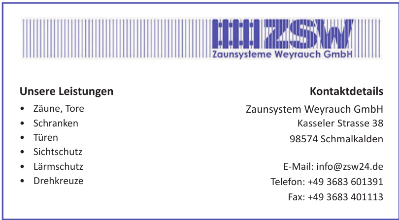 Zaunsystem Weyrauch GmbH Zaunsystem Weyrauch GmbH