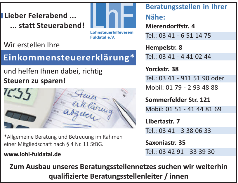 Lohnsteuerhilfeverein Fuldatal e. V. Lohnsteuerhilfeverein Fuldatal e. V.