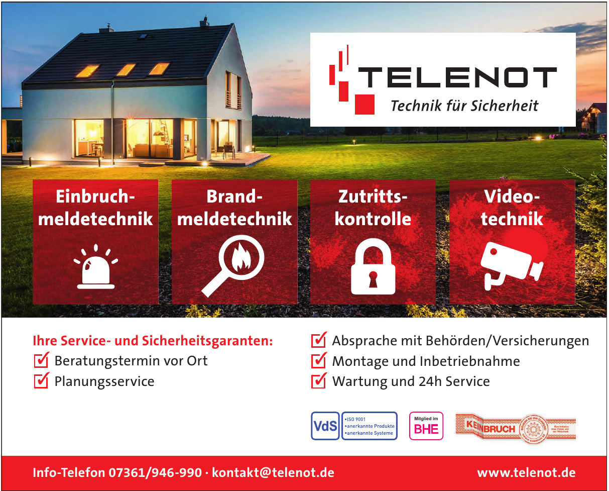Telenot Electronic GmbH Abteilung Anlagenbau Telenot Electronic GmbH Abteilung Anlagenbau
