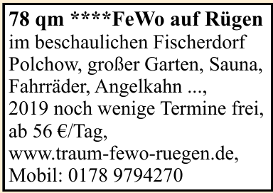 FeWo auf Rügen FeWo auf Rügen