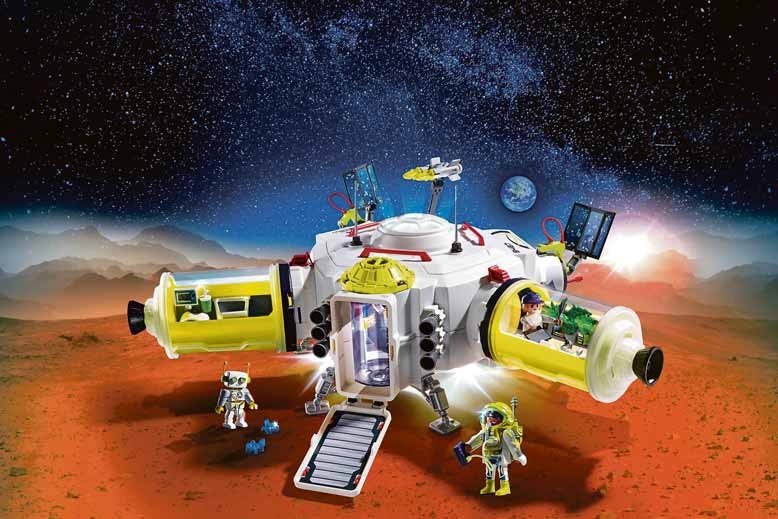 Die große Mars-Station mit Licht- und Soundfunktion ist die Basis der Forscher auf dem roten Planeten. Ihre Module können ausgetauscht und erweitert werden. Foto: djd/Playmobil Die große Mars-Station mit Licht- und Soundfunktion ist die Basis der Forscher auf dem roten Planeten. Ihre Module können ausgetauscht und erweitert werden. Foto: djd/Playmobil