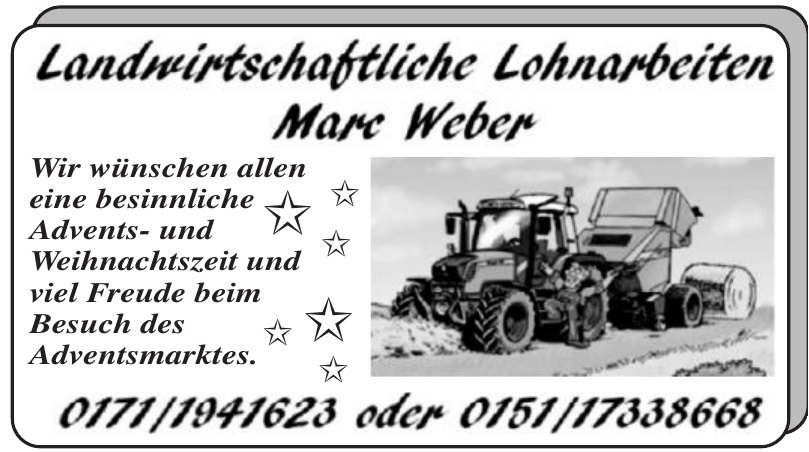 Landwirdschaftliche Lohnarbeit Marc Weber Landwirdschaftliche Lohnarbeit Marc Weber
