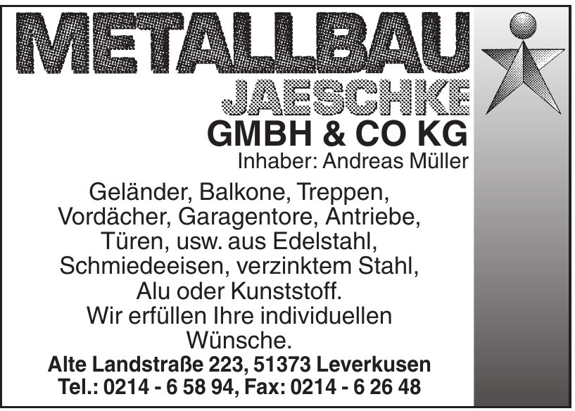 Metallbau Jaeschke GmbH und Co KG