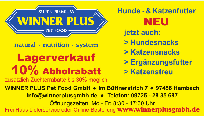 WINNER PLUS Pet Food GmbH WINNER PLUS Pet Food GmbH