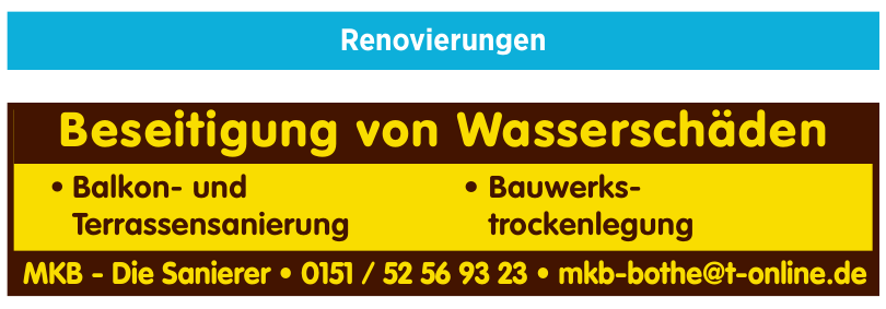 MKB - Die Sanierer - Beseitigung von Wasserschäden MKB - Die Sanierer - Beseitigung von Wasserschäden