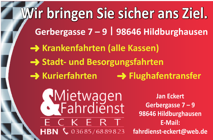 Mietwagen und Fahrdienst Eckert Mietwagen und Fahrdienst Eckert