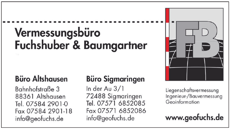 Vermessungsbüro Dipl.-Ing. Josef Fuchshuber und Dipl.-Ing. Markus Baumgartner Vermessungsbüro Dipl.-Ing. Josef Fuchshuber und Dipl.-Ing. Markus Baumgartner
