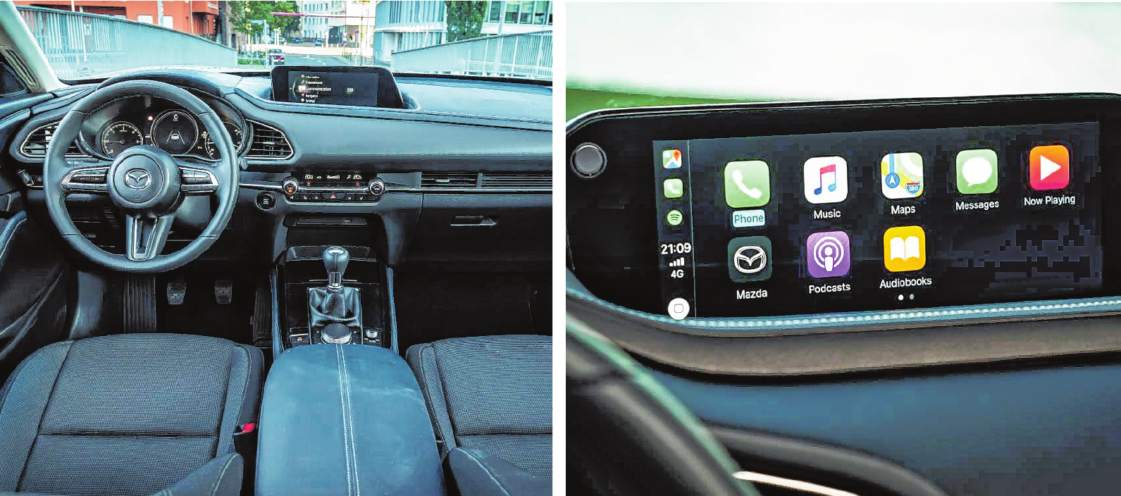 Ein komfortables Interieur, das dem Fahrer und den weiteren Fahrgästen auf Kurz- und Langstrecken eine angenehme Reise ermöglicht. Das Konnektivitätssystem „Mazda Connect“ bietet einfache Bedienung und die Einbindung des Smartphones per USB-Anschluss. BILDER: MAZDA Ein komfortables Interieur, das dem Fahrer und den weiteren Fahrgästen auf Kurz- und Langstrecken eine angenehme Reise ermöglicht. Das Konnektivitätssystem „Mazda Connect“ bietet einfache Bedienung und die Einbindung des Smartphones per USB-Anschluss. BILDER: MAZDA