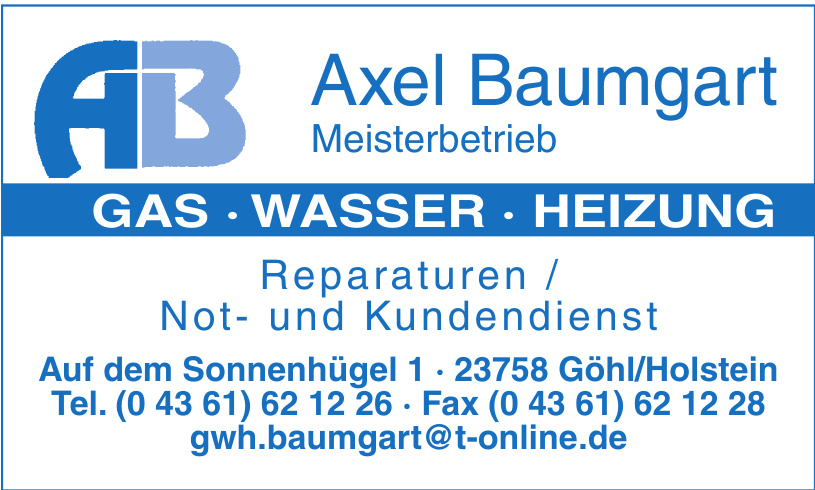 Axel Baumgart Meisterbetrieb Axel Baumgart Meisterbetrieb