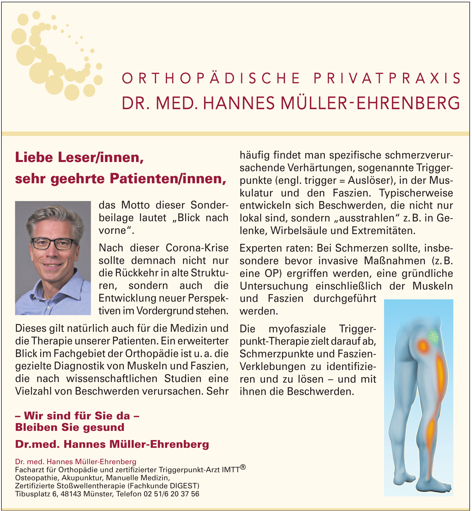 Orthopädische Privatpraxis Dr. med. Hannes Müller-Ehrenberg Orthopädische Privatpraxis Dr. med. Hannes Müller-Ehrenberg