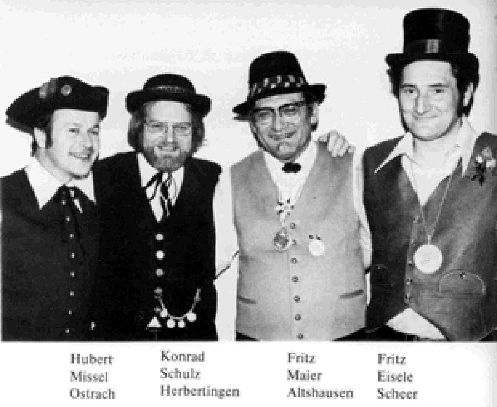 Zum ersten mal zu viert vereint: die vier OHA-Zunftmeister 1968. Zum ersten mal zu viert vereint: die vier OHA-Zunftmeister 1968.