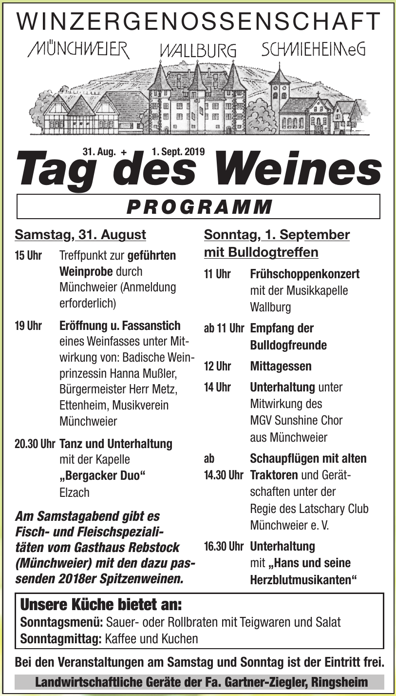 Tag Des Weins In Der Traubenannahmestelle Munchweier
