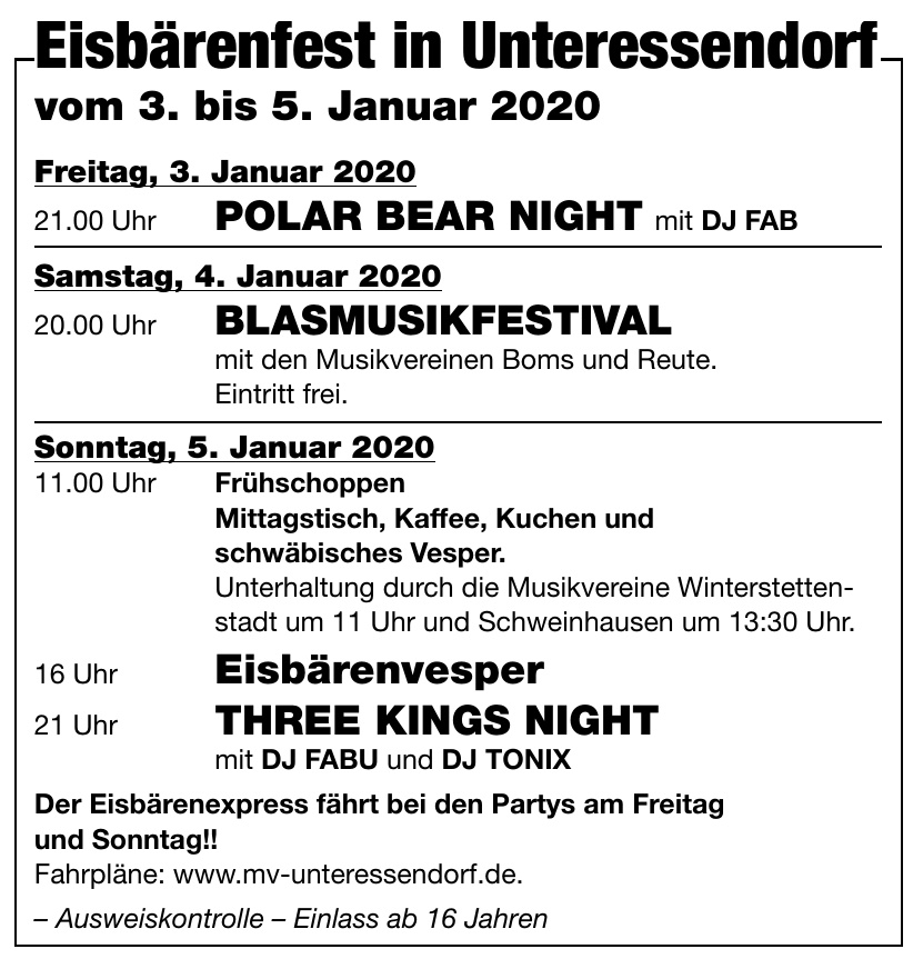 Eisbärenfest in Unteressendorf Eisbärenfest in Unteressendorf