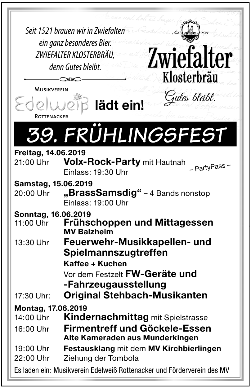39. FRÜHLINGSFEST 39. FRÜHLINGSFEST