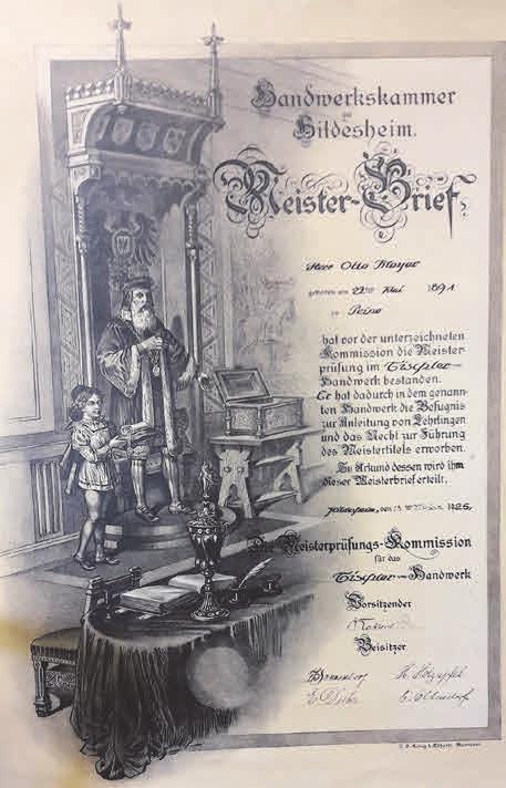 Meisterbrief von 1925 Meisterbrief von 1925