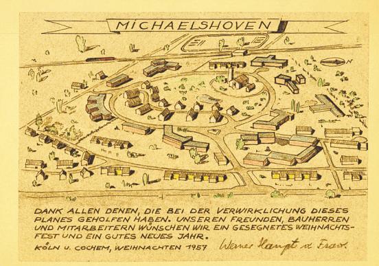 Der Plan von Michaelshoven aus dem Jahr 1957 Bild: Diakonie Michaelshoven Der Plan von Michaelshoven aus dem Jahr 1957 Bild: Diakonie Michaelshoven