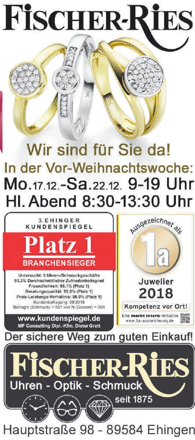 Fischer-Ries Uhren-Optik-Schmuck Fischer-Ries Uhren-Optik-Schmuck