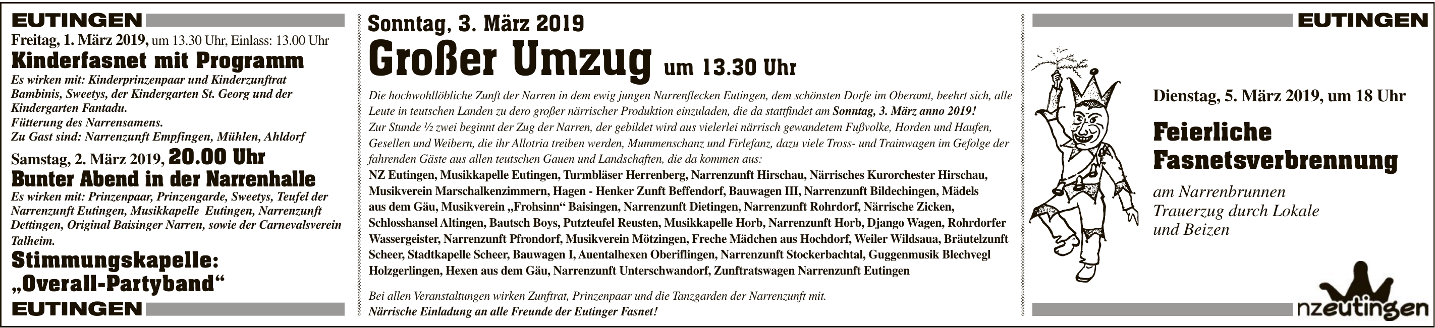 Feierliche Fasnetsverbrennung Feierliche Fasnetsverbrennung