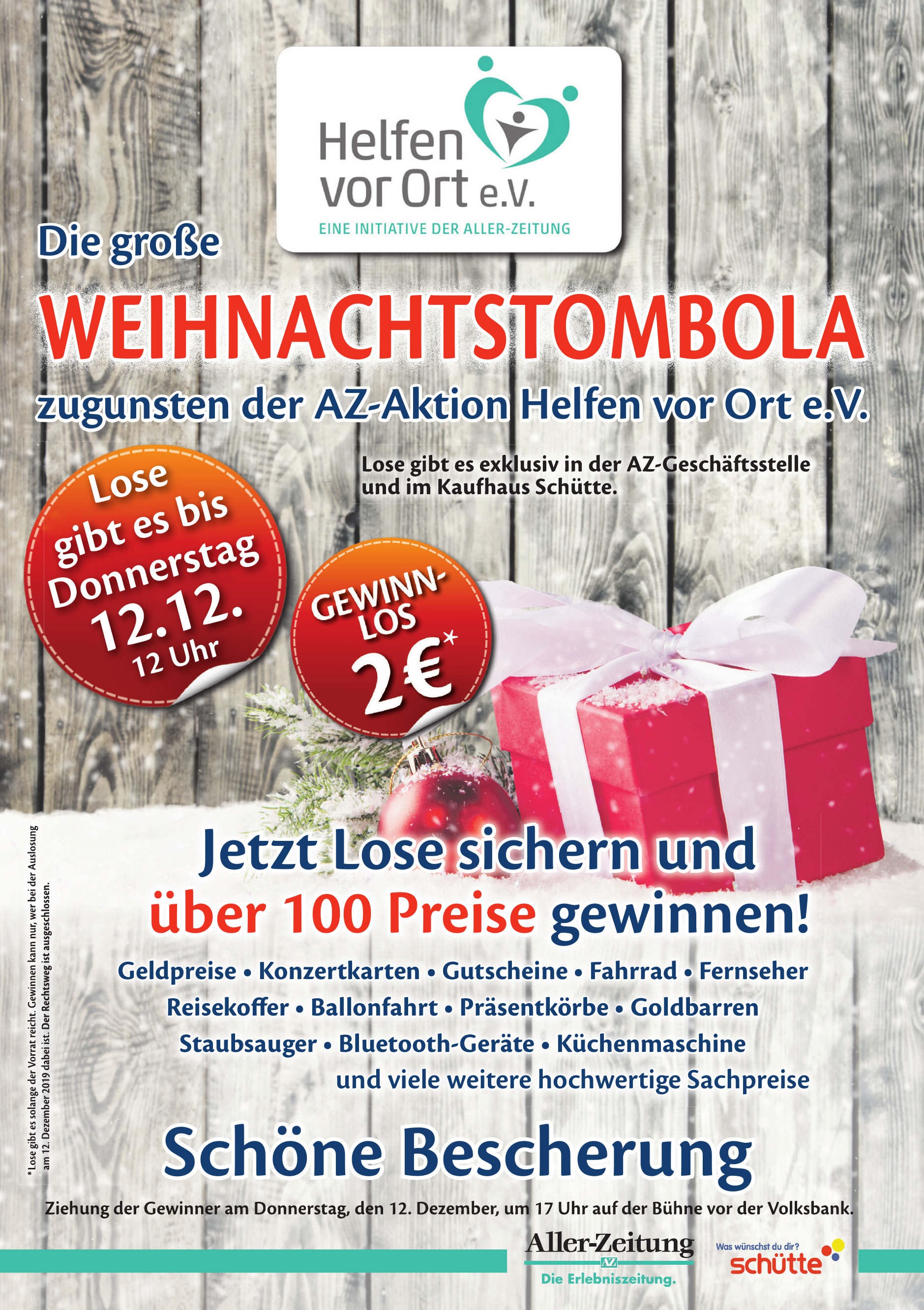 AZ-Aktion Helfen vor Ort e.V. - Weihnachtstombola AZ-Aktion Helfen vor Ort e.V. - Weihnachtstombola