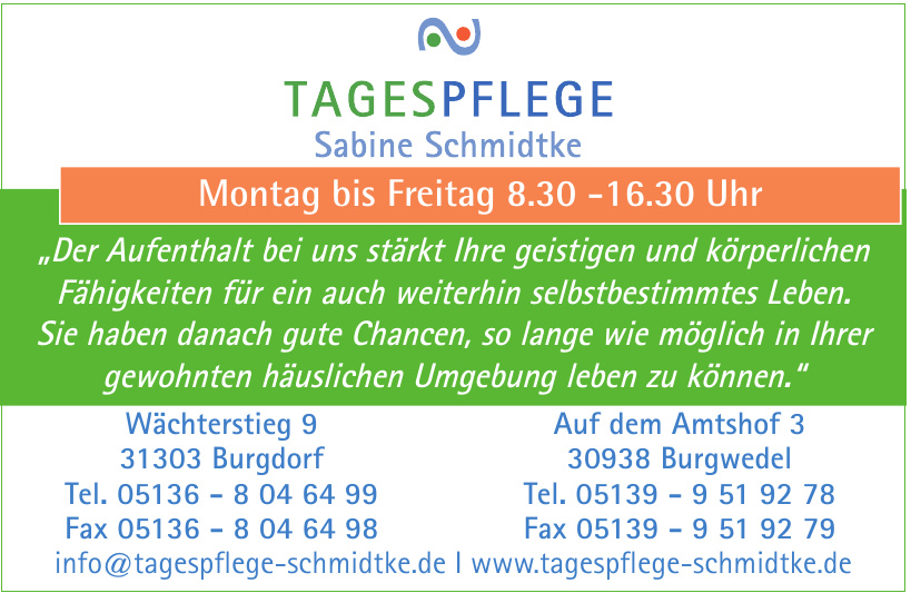 Tagespflege Sabine Schmidtke Tagespflege Sabine Schmidtke