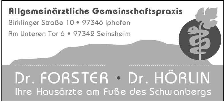 Dr. Forster • Dr. Hörlin - Allgemeinärztliche Gemeinschaftspraxis Dr. Forster • Dr. Hörlin - Allgemeinärztliche Gemeinschaftspraxis