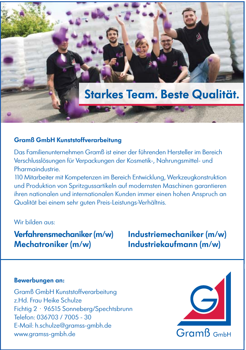 Gramß GmbH Kunststoffverarbeitung Gramß GmbH Kunststoffverarbeitung