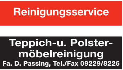 Fa. D. Passing - Teppich- u. Polstermöbelreinigung Fa. D. Passing - Teppich- u. Polstermöbelreinigung