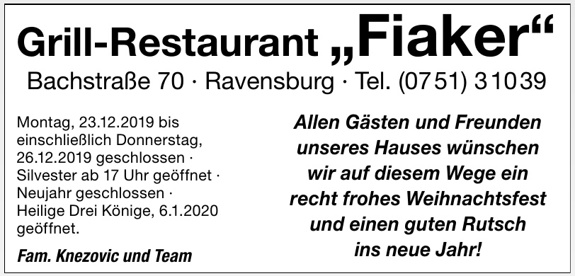 Grill-Restaurant „Fiaker“ Grill-Restaurant „Fiaker“