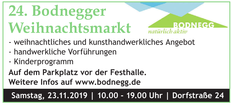 24. Bodnegger Weihnachtsmarkt 24. Bodnegger Weihnachtsmarkt