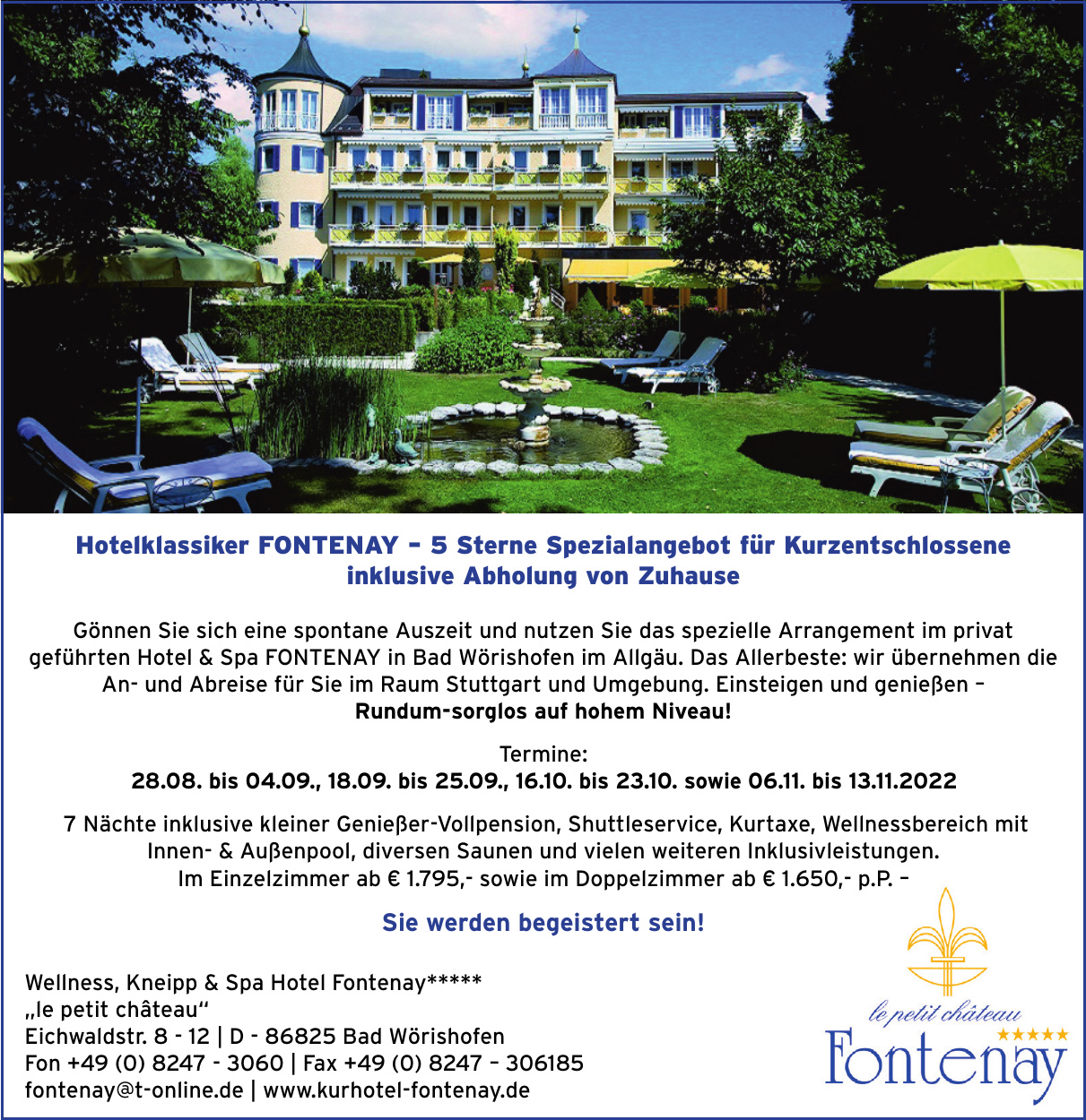 Wellness, Kneipp & Spa Hotel Fontenay*****