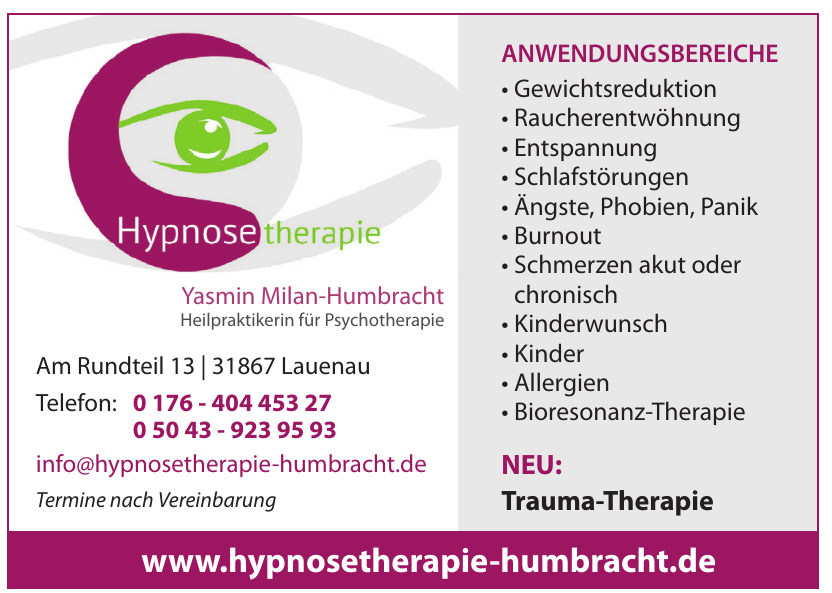 Hypnosetherapie Yasmin Milan-Humbracht