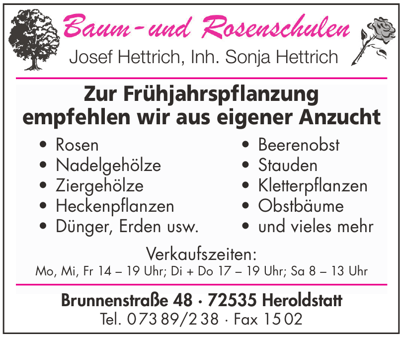 Baum- und Rosenschulen Baum- und Rosenschulen