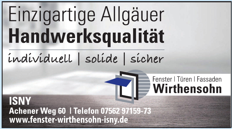 Fenster, Türen, Fassaden Wirthensohn Fenster, Türen, Fassaden Wirthensohn
