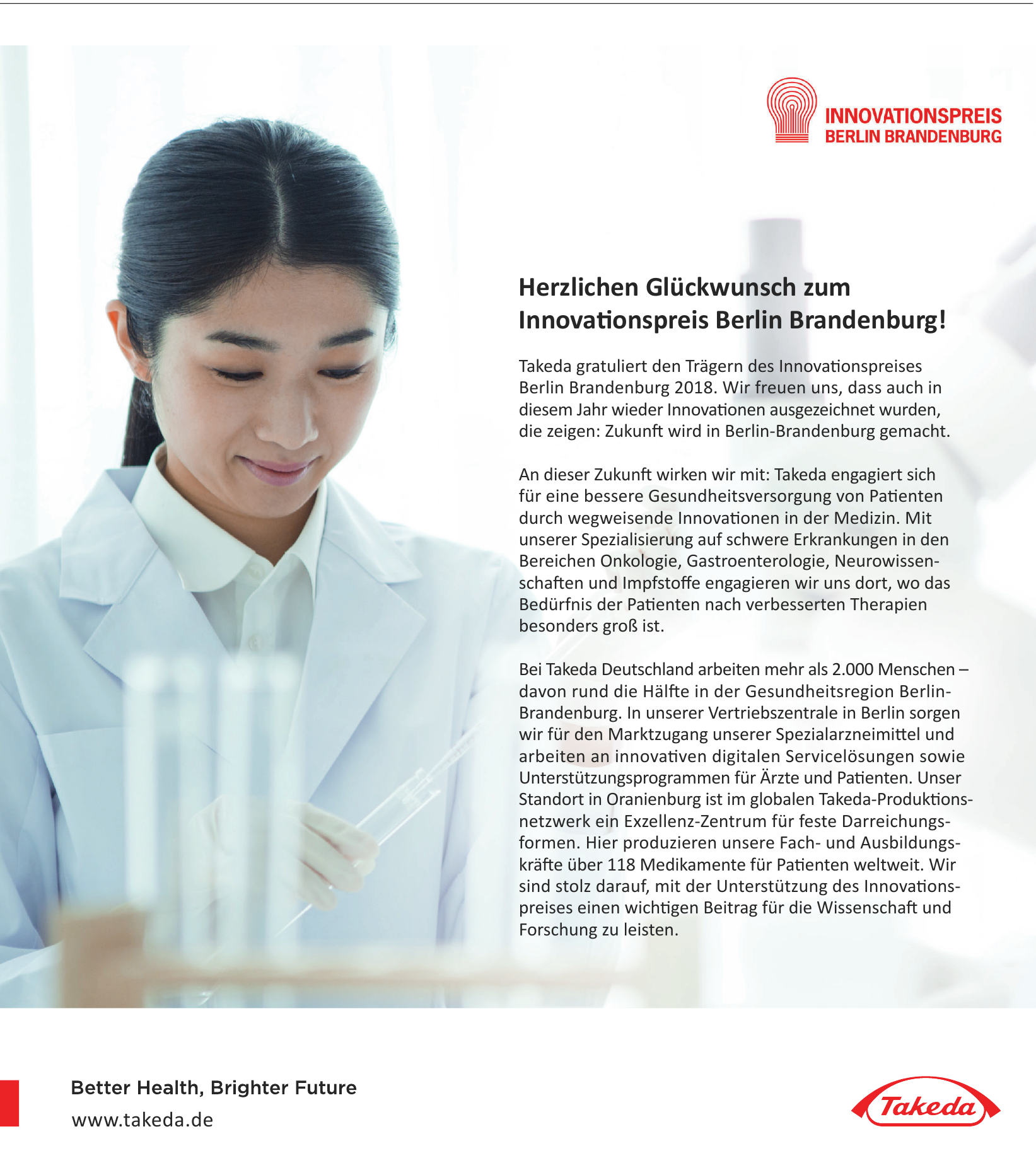 Takeda Better Health, Brighter Future Takeda Better Health, Brighter Future