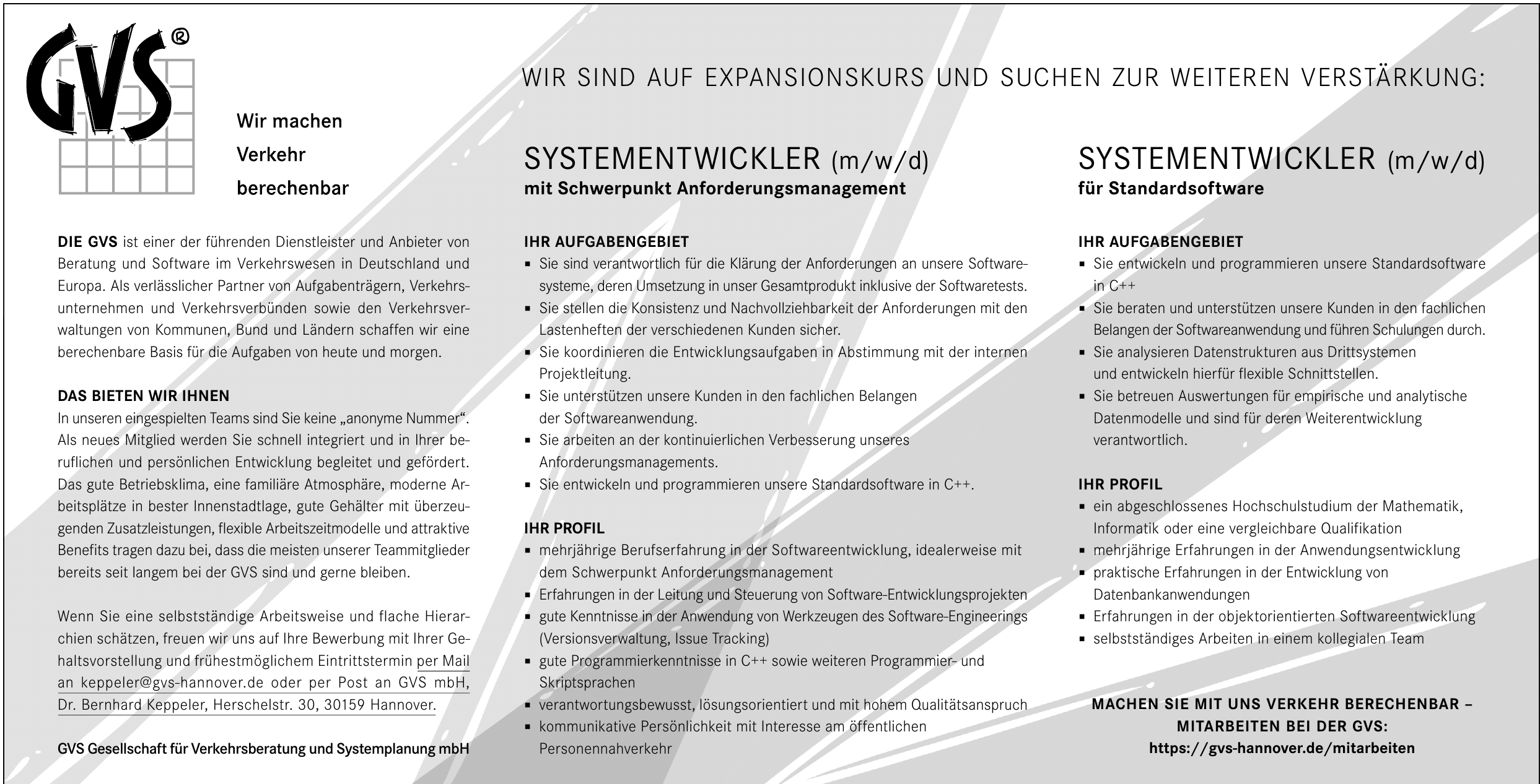 GVS Gesellschaft für Verkehrsberatung und Systemplanung mbH GVS Gesellschaft für Verkehrsberatung und Systemplanung mbH