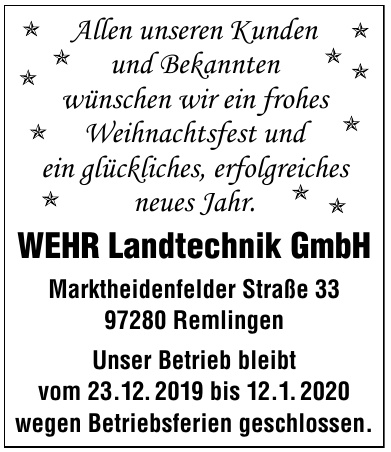 WEHR Landtechnik GmbH WEHR Landtechnik GmbH