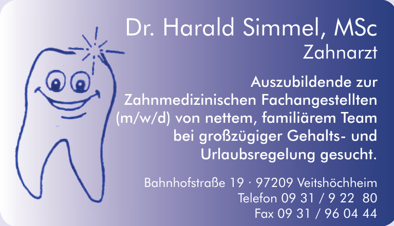 Dr. Harald Simmel, MSc Zahnarzt Dr. Harald Simmel, MSc Zahnarzt