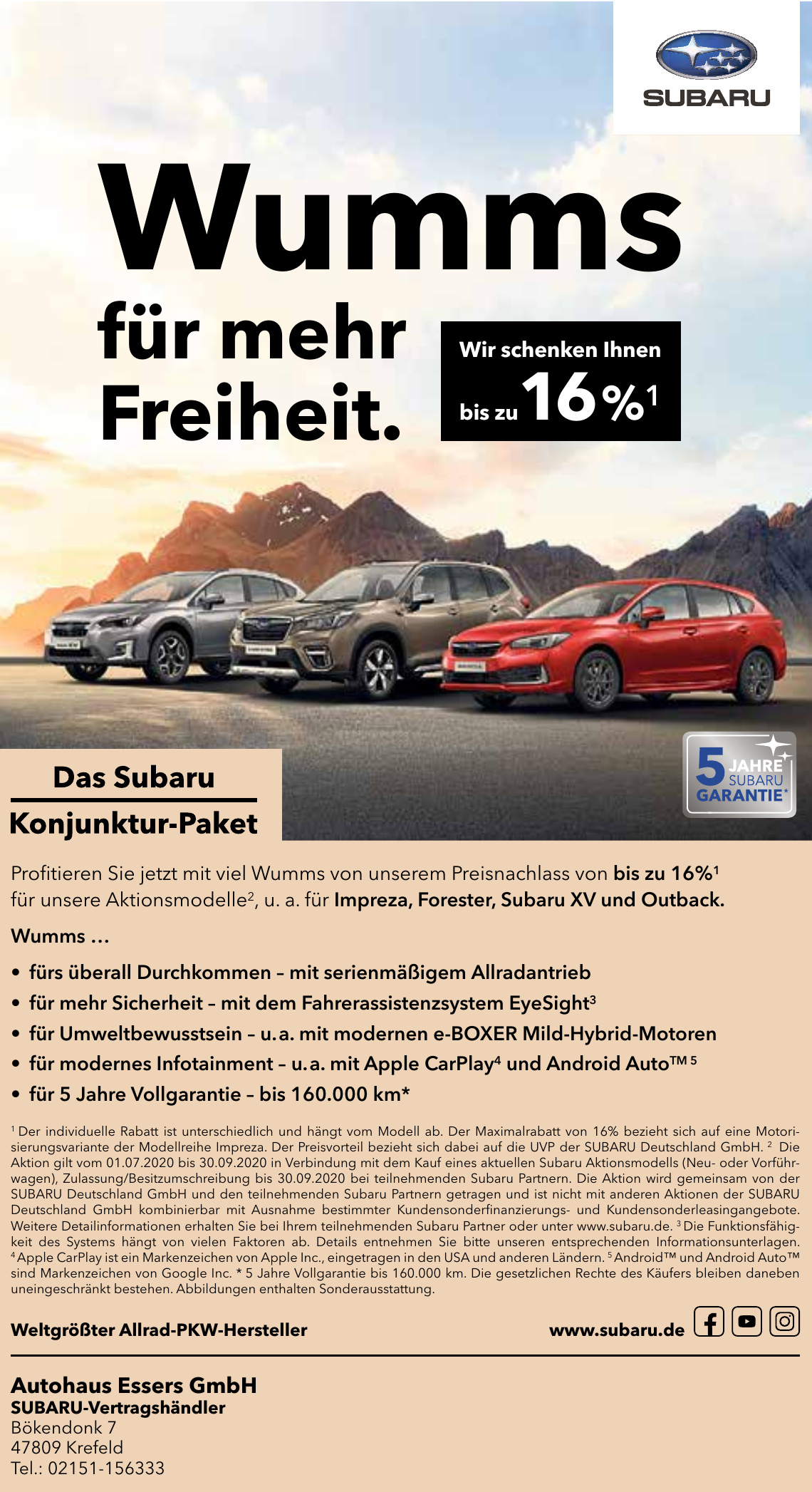 Autohaus Essers GmbH SUBARU-Vertragshändler Autohaus Essers GmbH SUBARU-Vertragshändler